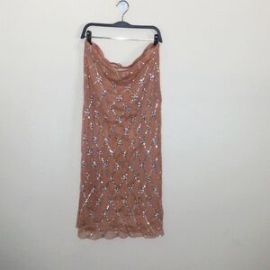 Zara sequined rhinestone mesh skirt